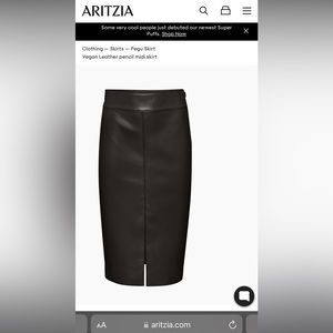 Aritzia Babaton Vegan leather pencil skirt